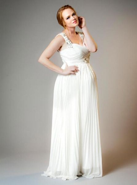 

new arrival 2019 maternity wedding dresses beaded off shoulder zipper back bridal gowns ruched long chiffon vestidos de festa3797489, White