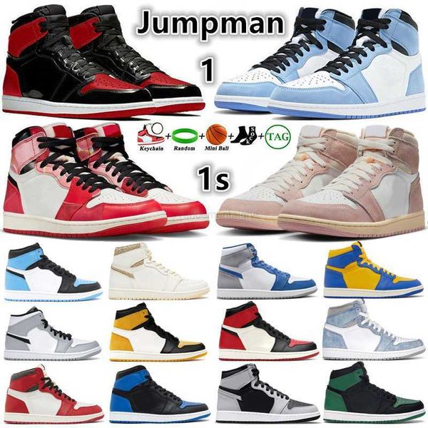 

jumpman 1 mens basketball shoes 1s sneakers spider-verse washed pink bred patent university blue lost found hyper royal unc toe men women sp