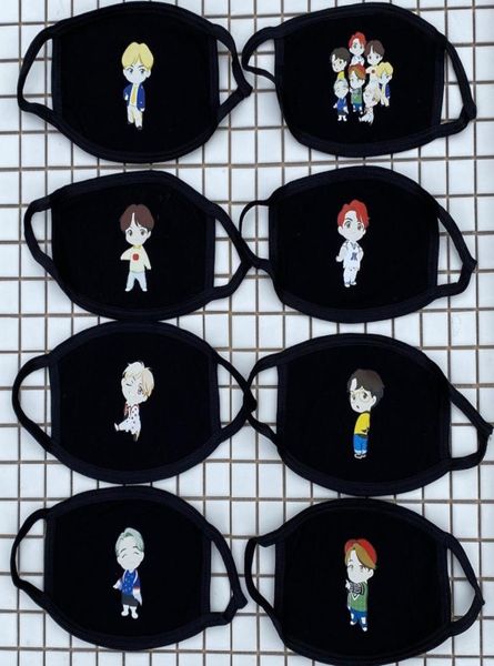 

16pcslot bts cartoon member breathe mask01234567895849183, Blue