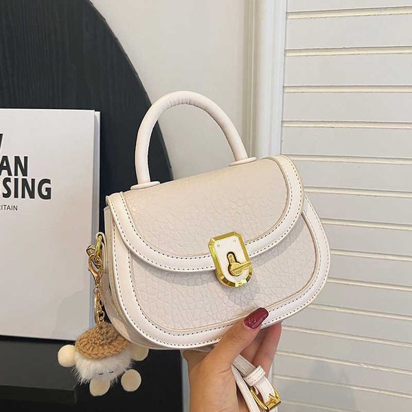 

portable bag for women's bag summer white moonlight saddle bag fashionable and versatile women's one shoulder crossbody bag