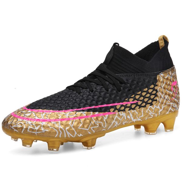 

athletic outdoor professional football boots men women soccer shoes teenagers match cleats sports sneakers outdoor training footwear 230704, Black