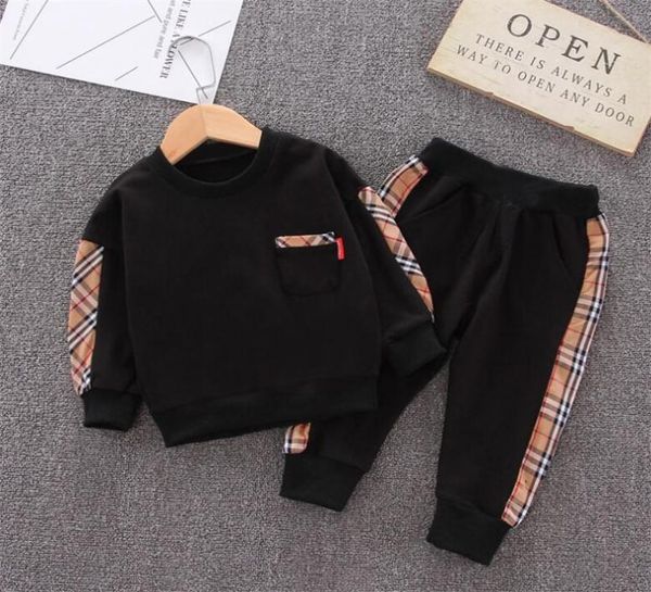 

baby boy girl designer clothes fashion children tshirt pants 2pcssets toddler cotton suits kids clothing set infant cartoon trac6357109, White
