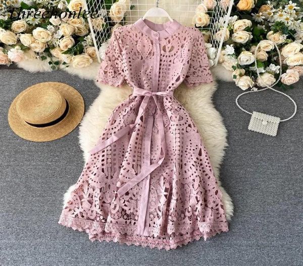 

big girls lace dresses fashion kids hollow flowers short sleeve dress women summer clothing a79805765141, Red;yellow