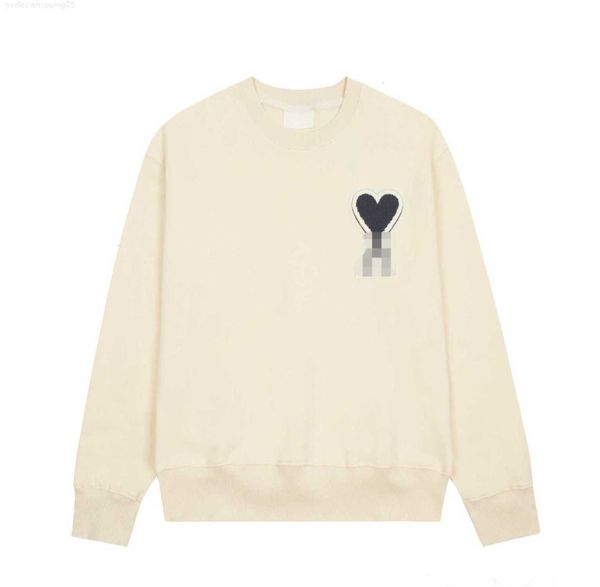 

hoodie male and female designers amis paris hooded highs quality sweater embroidered red love winter round neck jumper couple sweatshirts b9, Black