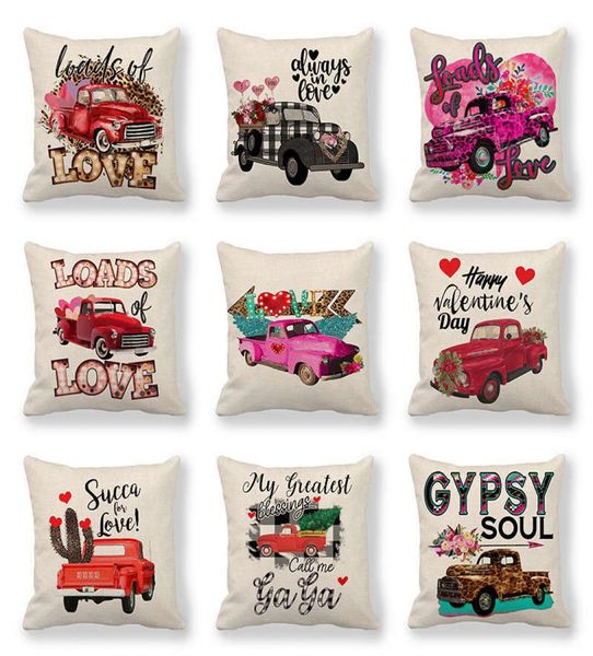 

110 styles valentines pillows case valentine039s day letter printing heart pillow cover 4545cm sofa nap cushion covers home de4423639