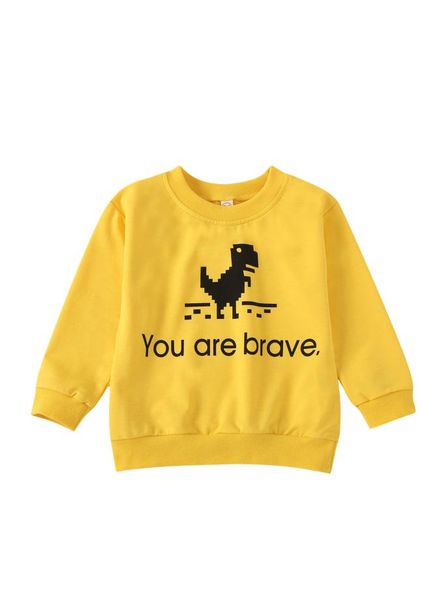 

shirt children039s wear pixel dinosaur alphabet print round neck long sleeve jumper fashion hoodie6376904, Blue