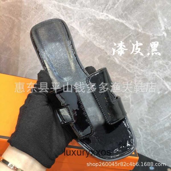 

slippers oran slipper 2023 designer classic family sandal high version flat bottom with palm h print leather beach ptp4