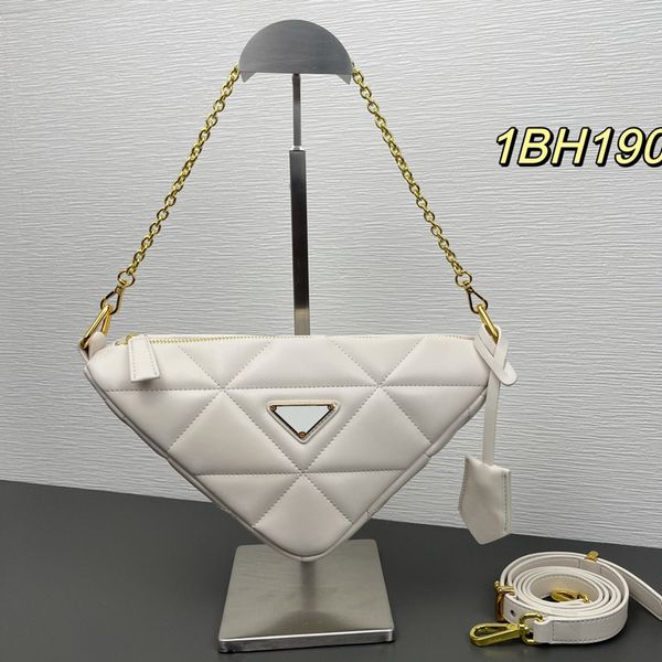 

triangular bag chain underarm bag shoulder crossbody bag rhombic lattice quilting triangle metal sheet hardware letter detachable adjustable