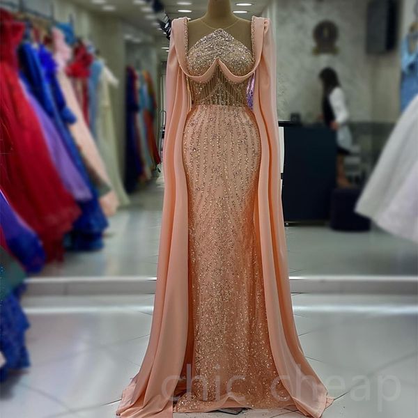 

2023 Aso Ebi Pink Mermaid Prom Dress Crystals Beaded Evening Formal Party Second Reception Birthday Bridesmaid Engagement Gowns Dresses Robe De Soiree ZJ688, Daffodil