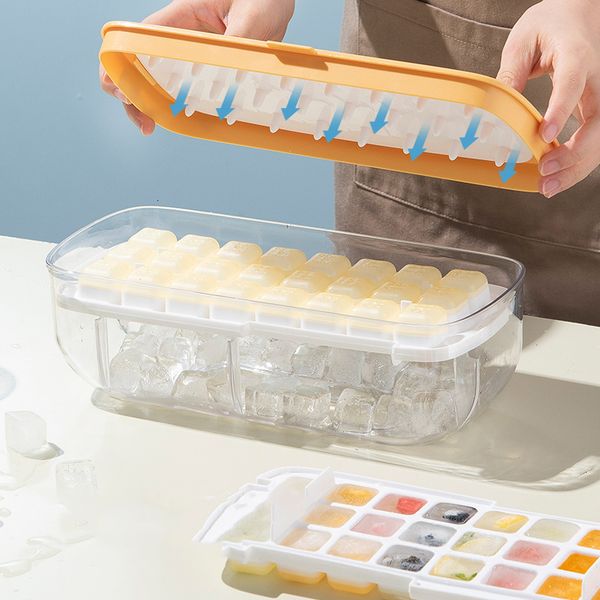 

Silicone Tray with Lid, 2 in 1 Cube Storage Box, Cream Making Mold for Party, Bar, Drinks, Whiskey, tail, Ice Maker - 2024