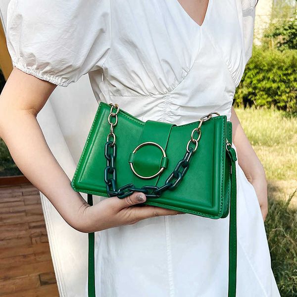 

french chain saddle bag new summer color contrast panel versatile commuter shoulder bag fashionable casual crossbody