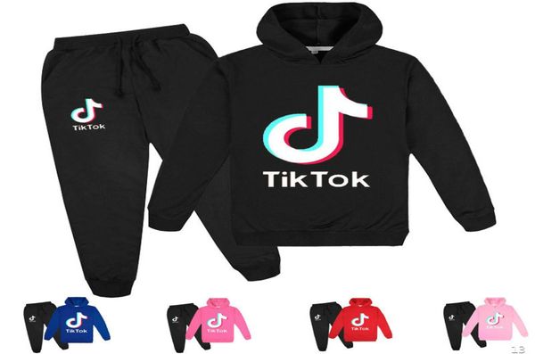 

new kids tracksuit casual clothes 2 pieces set pants costume print tik tok sport suit for girl teen long sleeve sweatshirt hoodies3317569, White