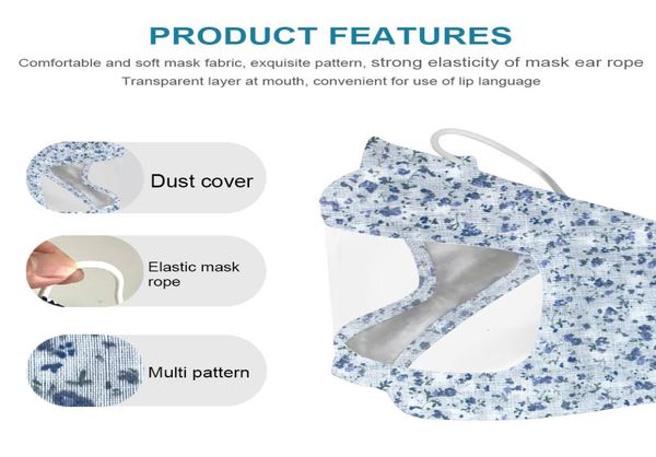 

visible face mask with clear window dust reusable washable outdoor sunscreen party masks for the deaf hard of hearing and ch5494213, Blue