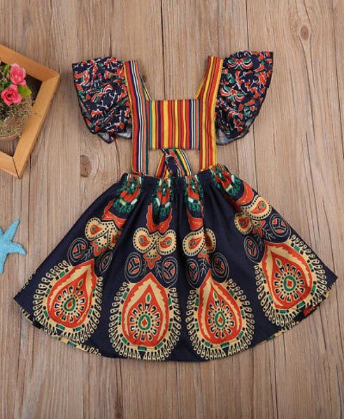 

kids baby girls princess dress backless party pageant boho floral dresses size 26t7568807, Red;yellow