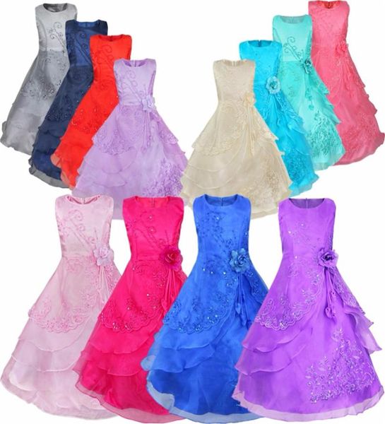 

drop flower girls dresses with petticoat flower embroidered party wedding bridesmaid princess dresses formal children clo2223913, Red;yellow