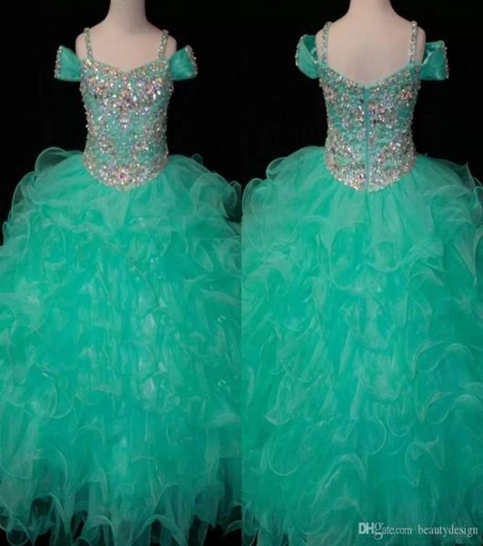 

crystals mint green flower girls dresses long little girl039s pageant toddler kids for girl infant glitz communion prom ball go6351474, White;blue