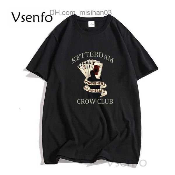 

men's t-shirts mens tshirts six of crows tshirt men streetwear no mourners funerals ketterdam crow club casual t shirt cotton summer gr, White;black