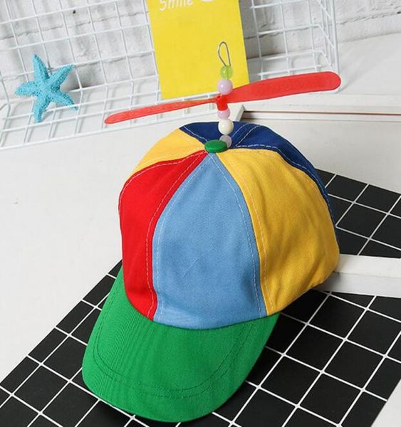 

helicopter propeller baseball caps colorful patchwork cap hat bamboo dragonfly children boys girls snapback dad hat8769709, Yellow