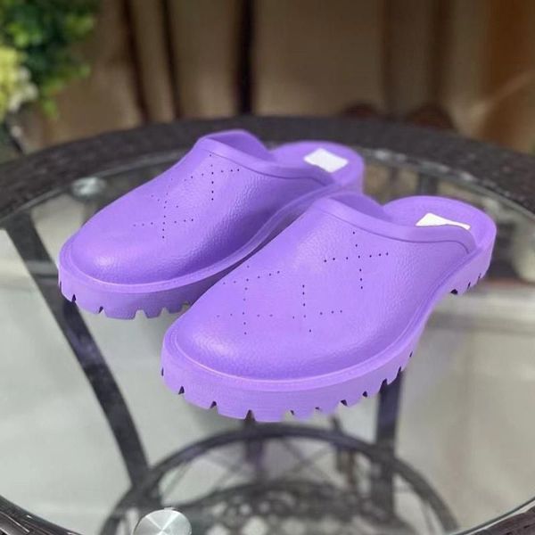 

soft cowhide beach slippers fashion thick bottom designer women shoes cartoon alphabet lady platform sandals leather heels letter slides lar, Black