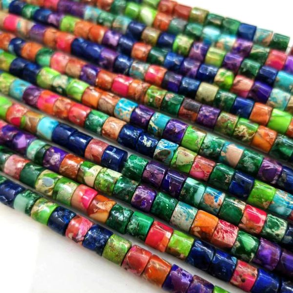 

2023 new style 5*6mm natural mixed color emperor stone cylinder shape beads for diy bracelet ,necklace,hairpins,earrings jewelry making