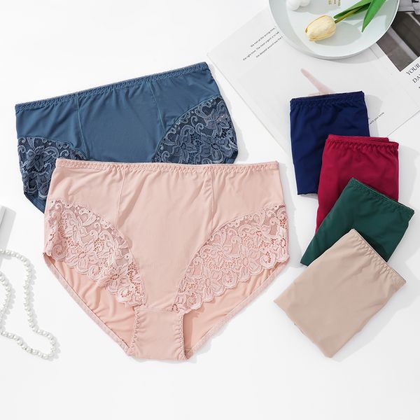 

2023 nylon women panties big size female underwear solid color briefs underpants ladies girl panty lingerie m1265, Black;pink