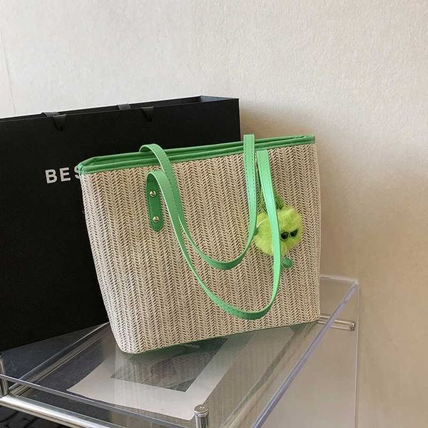 

lady evening bags advanced texture fashion casual woven women's bag summer simple one shoulder large capacity grass tote 230704