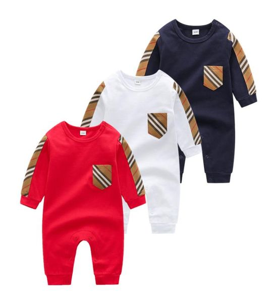 

baby boys girl rompers long sleeve infant luxury clothing jumpsuit letter pattern print toddler onesies outfit clothes kids5852296, Blue