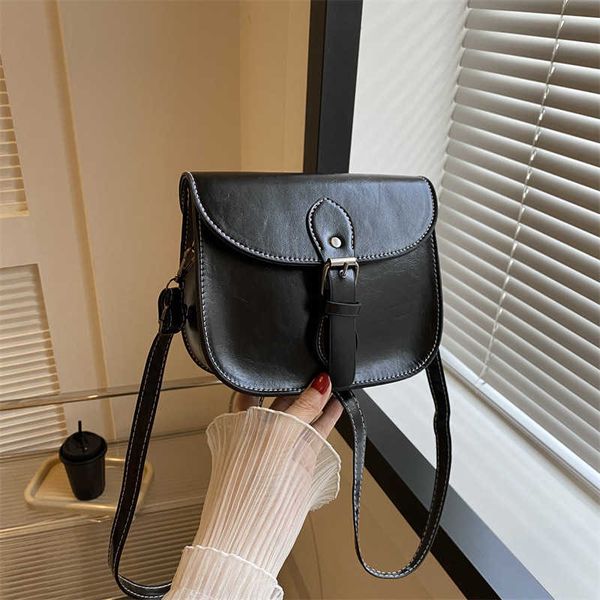 

summer new casual simple crossbody bag solid saddle bag trendy small design fashion shoulder bag
