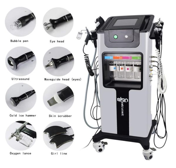 

multifunctional beauty equipment 8 in 1 hydra facial machines water machine oxygen skin care ultrasonic face peel spa wrinkle rem4770274, Black;white