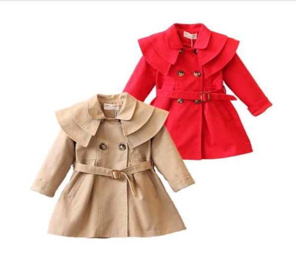 

causal baby girl trench coat european solid cotton trench jacket for 16years girls kids children outerwear coat clothes 3268117, Camo