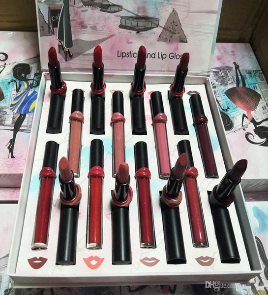 

m brand matte liquid lipsticks kit lip gloss lipstick set 16pcsset lipgloss dhl 1689425