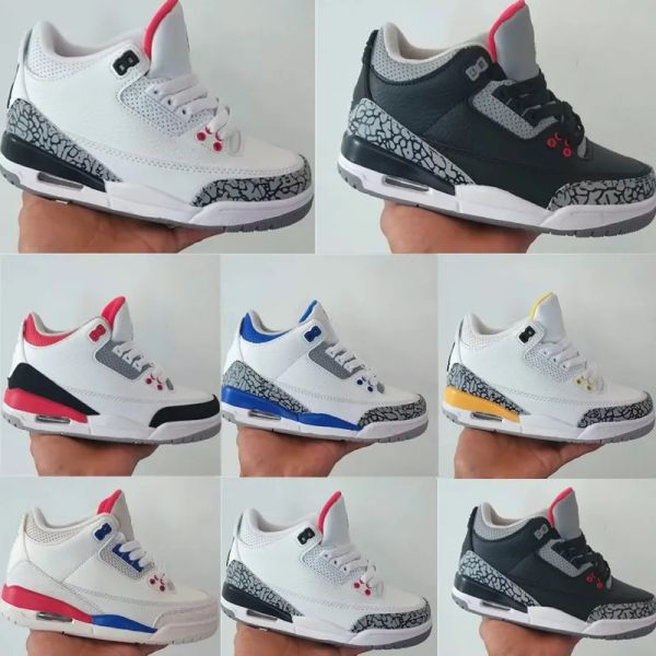 

kids shoes 3s toddlers jumpman 3 youth boys basketball kid shoe trainers infants chicago sneakers designer trainers outdoor baby sports athl, Black