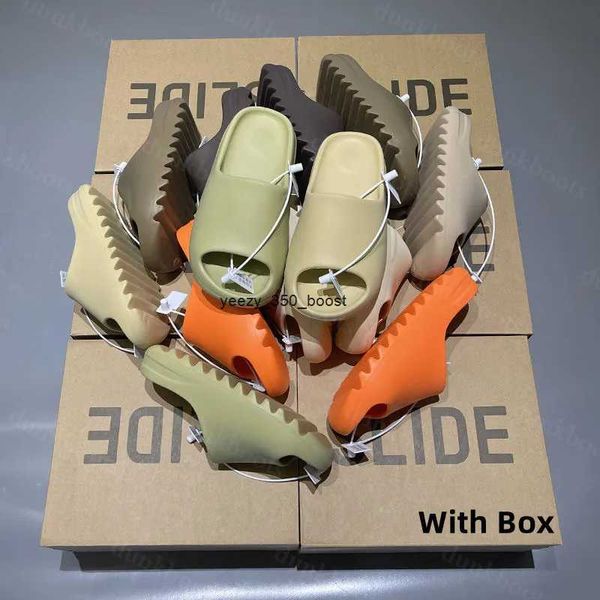 

designer foam slides men woman sandals glow green soot onyx black bone resin desert sand pure slipper slides slider is2e, White