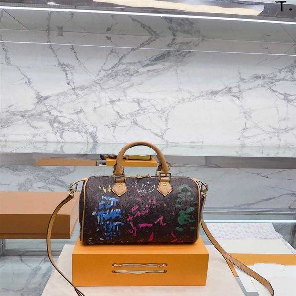 

graffiti luxurys handbag designer nano speedy bag fashion women clutch mini boston ladies crossbody shoulder pillow tote bags messenger252i
