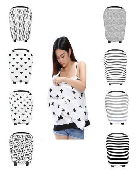 

27color chair covers for baby cotton stripe breastfeeding nursing cover multiuse baby stroller cover car seat cover for mum and i3547794