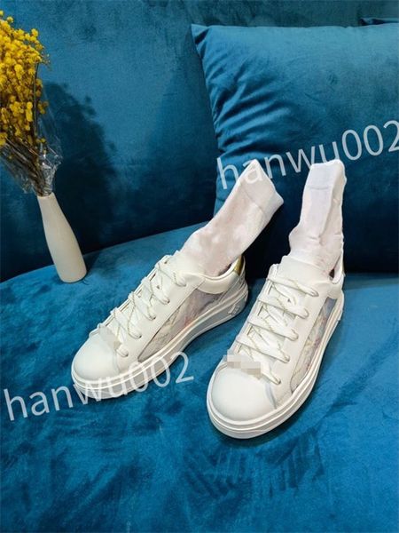 

luxury trainer casual shoes sports shoes golden fashion men women casual shoes white leather flat shoe size 35-41 dc220508, Black