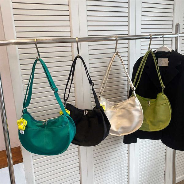 

sports and leisure canvas crossbody bag for women spring/summer new trend fashion large capacity student saddle bag