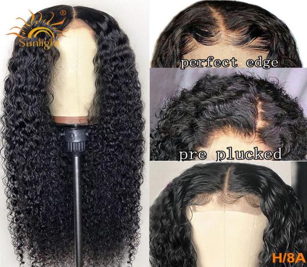

curly human hair wig 13x4 lace front wig sunlight long brazilian wigs 150 density remy lace front human hair wigs for women9837573, Black;brown