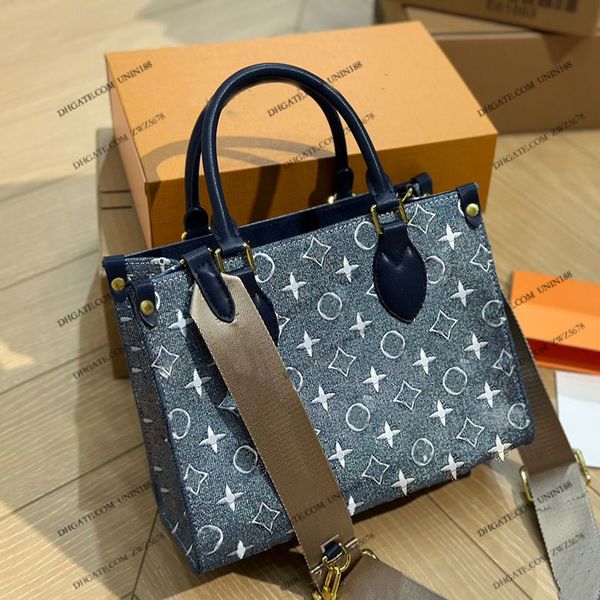 

23ss women shoulder bag denim shopping bags onthego handbag luxurys designers tote shouder cross body bag with coin bag purse pouch 25m