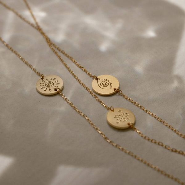 

chain disc charm bracelet by caitlynminimalist dainty gold mystical jewelry friendship gift bm23d 230704, Black