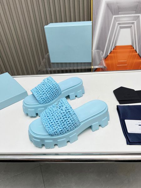 

designer lady leather sandals rubber sandal womens fisherman platform slides triangle metal logo slippers retro beach loafers round toe sand, Black