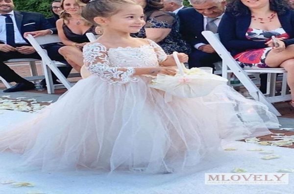 

cute long sleeve flower girls dresses toddler dress with big bow pagoda sleeves wedding party birthday infant gowns7453681, White;blue