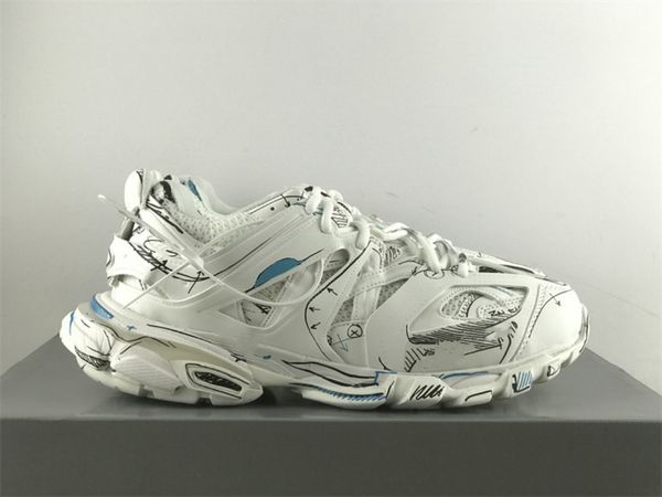 

sports running shoes b 3.0 graffiti white black blue sneaker come with shoebox size 35-46