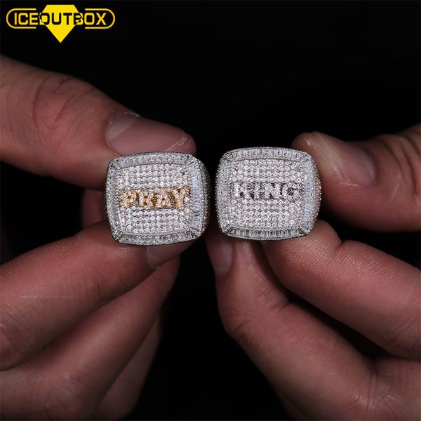 

band rings custom 19 letters ring full iced out cubic zirconia personalized name party men and women hip hop jewelry 230704, Silver