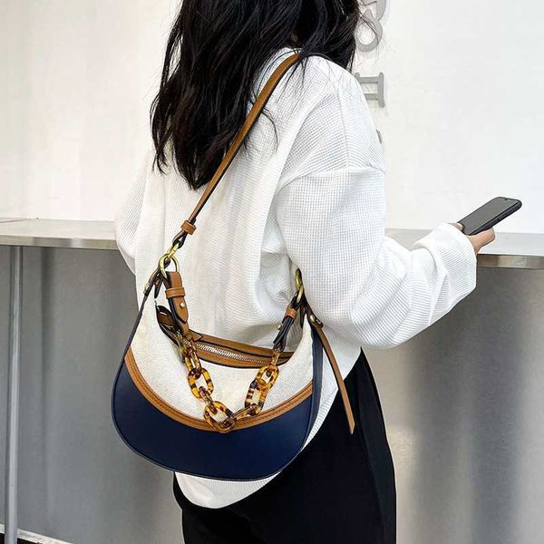 

baobao women's new canvas acrylic chain handheld crescent bag fashion crossbody bag