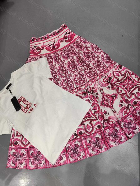 

23ss skirt set womens designer clothing round neck cotton logo printed short sleeve t-shirt half skirt sets womens clothing, White
