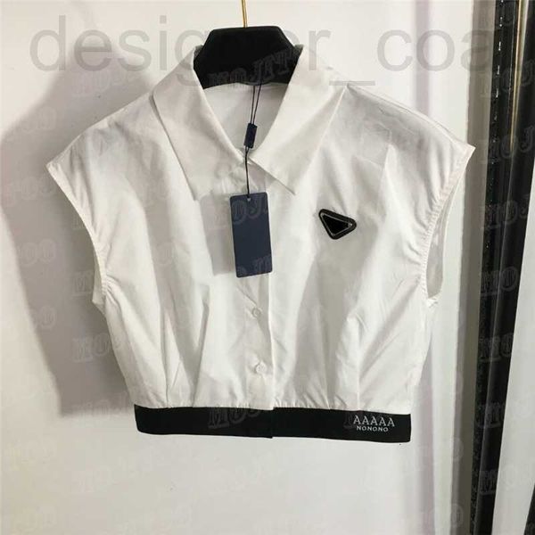 

women's plus size t-shirt designer metal badge vest t shirts for women cropped shirt summer sleeveless tees ins fashion tank 9dye, Black