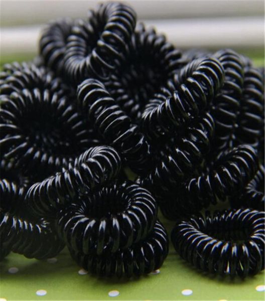 

10pcs elastic clear telephone wire bands plastic spring gum for ties no crease coil hair tie ponytail hair accessories20194844614, Slivery;white