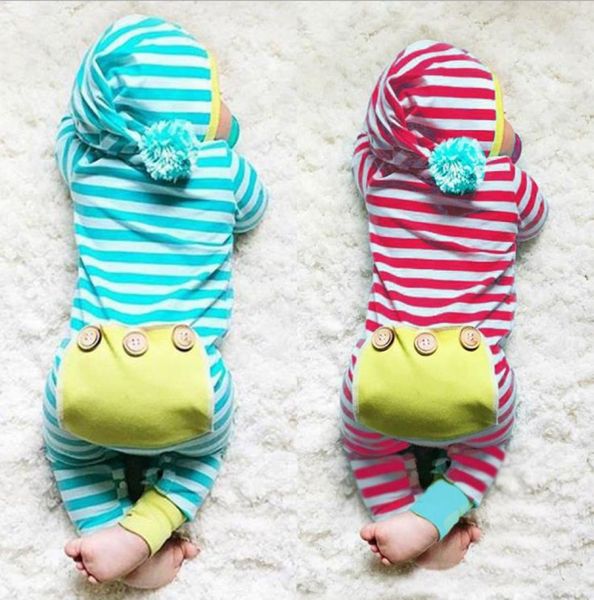 

ins baby clothes striped infant boys hoodies romper long sleeve newborn girls jumpsuit children outfits boutique baby clothing 2 c9395609, Blue