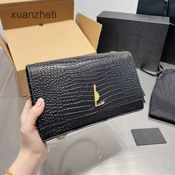 

crocodile classic lady new designer yslbags textured women satchel envelope bag crossbody letter bag kwai celebrity chain small fragrance ve